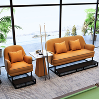 Siège de cabine de réception en cuir moderne haut de gamme chaise d'aire de repos confortable simple/double pour les téléspectateurs de la salle de billard