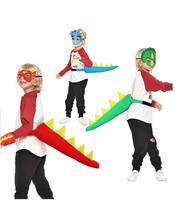 Queues de dragon pour enfants, costume de dinosaure, déguisement, faveurs de fête costumée