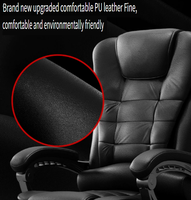 Chaise de massage à bas prix avec repose-pieds, chaise en cuir PU à dossier haut, chaise de bureau ergonomique avec massage en stock