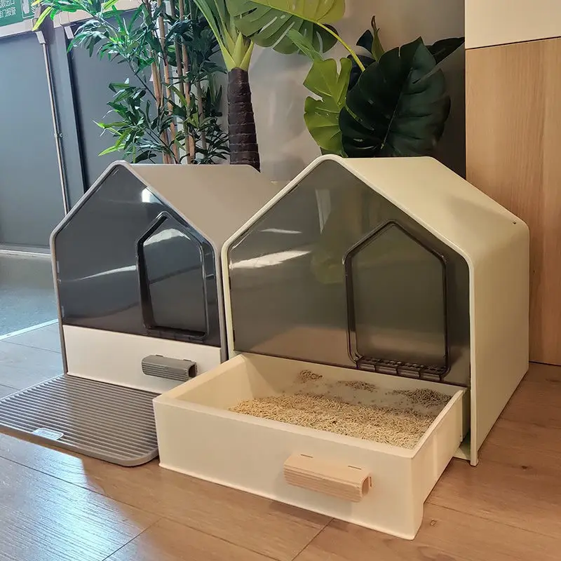 पालतू पशु उत्पादों पालतू सफाई बंद प्लास्टिक बिल्ली शौचालय बॉक्स बिल्ली कूड़े ट्रे बिल्ली कूड़े बॉक्स