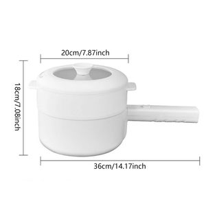 2L <b>Ceramic</b> Non-stick Electric <b>Cooking</b> <b>Pot</b> 660W Multipurpose Electric Cooker Portable Hot <b>Pot</b> for Household Dormitory - Product Image 4
