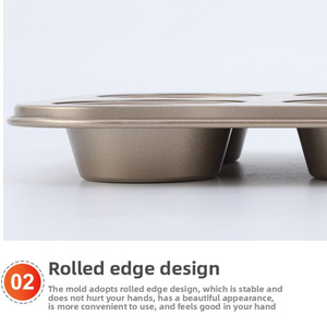 Moule à muffins en acier au carbone antiadhésif épaissi personnalisé 9/12/24 tasses Moule à gâteaux aux œufs Pudding Passe au lave-vaisselle Utilisation au four maison - Product Image 3