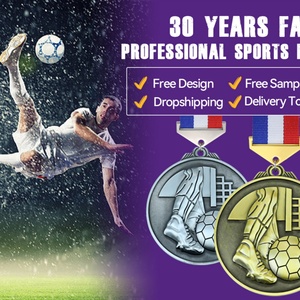 Medallas Deportivas de Fútbol Personalizadas al por Mayor, Fabricante, Diseño 3D, Económicas, en Blanco, con Logotipo Personalizado, Artesanía en Metal - Product Image 3