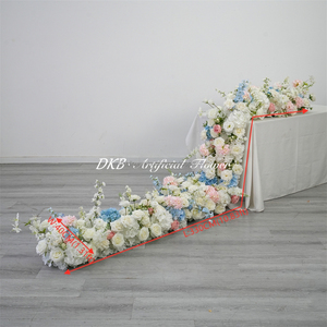 DKB Customized <b>Flower</b> Wall Backdrop 8ft X 8ft With White <b>Flower</b> Runner and Row for Wedding Backdrop Decoration <b>Flower</b> Wall - Product Image 2