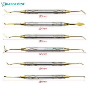 6 cái Kit nha khoa composite nhựa điền spatulas đôi đầu Titan mạ nha sĩ phụ kiện công cụ để làm sạch làm đầy răng - Product Image 5