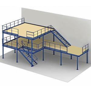 Stable Steel Structure <strong>Platform</strong> Warehouse Storage Mezzanine Floor With Racks - Product Image 1