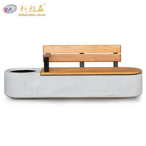 New Magic Stone Integrated Flower Box <b>Bench</b> Wpc Wood Outdoor Garden Seat Modern Design Landscape Furniture - Product Image 5