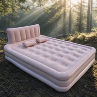 Nouveau matelas pneumatique gonflable automatique à double épaisseur avec pompe intégrée et dossier floqué, pour la maison, le camping et l'extérieur, design moderne