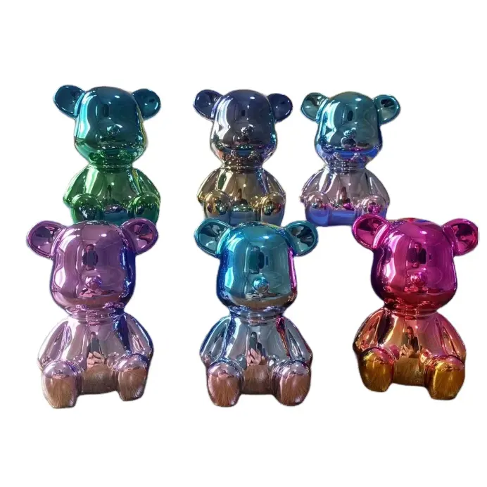 Ornamen Kerajinan Tangan Kawaii KAWS Bearbrick untuk Dekorasi Rumah Jual Panas Resin Perak Eropa OEM Hewan Buatan 7 Hari