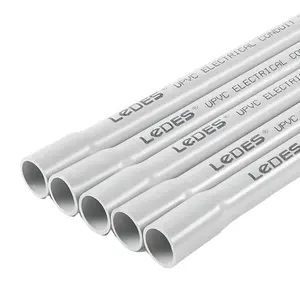 Ledes Solar Conduit Electrical Schedule 40 PVC Pipe Plastic Power Wiring Duct- Grey