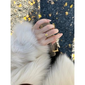 <b>Cushion</b> Cut Yellow Diamond Ring For Women Fancy Color Zircon Everyday Wear Geometric Shape Spring 2025 - Product Image 2