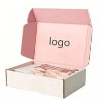 Boîte postale ondulée d'expédition kraft avec logo personnalisé de conception gratuite Emballage en papier kraft rose cosmétique Boîte postale estampage