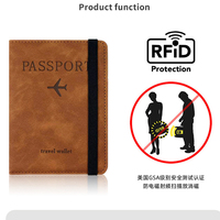 Porte-passeport en cuir PU anti-RFID de haute qualité, portefeuille de voyage, porte-cartes, ensemble d'étiquettes de bagages, étanche, logo personnalisé, faible MOQ