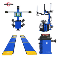 Paquete Completo de Taller de Formación Profesional Xinjintuo: Alineador 3D, Desmontadora de Neumáticos, Balanceadora, Elevador de Tijera Grande para Coches con Certificación CE