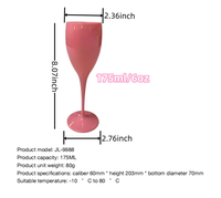Vente d'usine Logo Personnalisé Et Couleur Glace Impériale Rose Blanc Noir Plastique Ps Acrylique Gobelet Flûtes À Champagne Verres En Verre