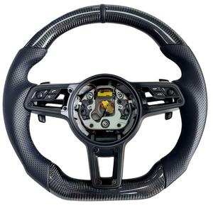 Volante Deportivo de Cuero Negro YLC de 3 Radios Estándar para Modelos Porsche Panamera Cayenne Macan 718 911 918 997 991 970 971 - Product Image 1