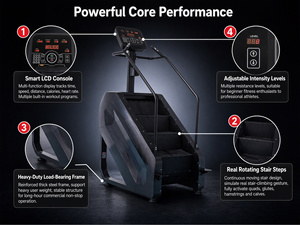 Stepmill professionnel avec marches rotatives, résistance réglable et écran LCD pour l'entraînement cardiovasculaire - Product Image 5