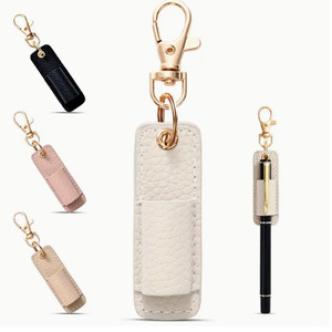 Creative neck-hanging <b>pen</b> clip <b>pen</b> case, portable and compact leather <b>pen</b> holder, <b>pen</b> clip keychain, suitable for daily office - Product Image 1