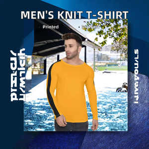 Camiseta informal de manga larga con cuello redondo para hombre, tela de punto transpirable, diseño de retazos de 200 gramos - Product Image 2