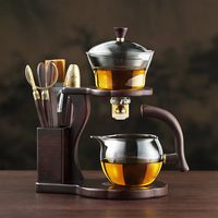 Service à thé Kung Fu en verre résistant à la chaleur avec couvercle Sancai, bol, tasse à thé et distributeur, ensemble théière à aspiration magnétique