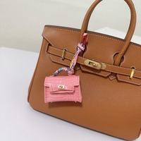 Mini porte-clés Kelly Bag, motif crocodile, en cuir PU artificiel, fait main, mignon, mini porte-monnaie, pendentif haut de gamme, porte-clés de voiture