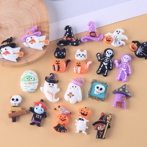 <span class=keywords><strong>Casa</strong></span> de resina Zombie <span class=keywords><strong>mago</strong></span> esqueleto gato negro sombrero calabaza fantasma flatback cabujones encanto Halloween para collar zapato pulsera - Product Image 1