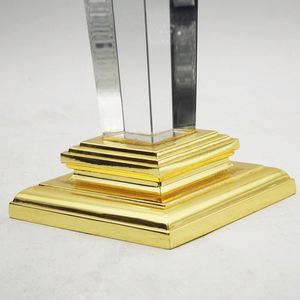 Trofeo de cristal de columna retorcida personalizado con premio de base de cristal negro grabado y trofeos para empleados - Product Image 3