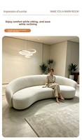 Canapé créatif trois places en cachemire, style nordique moderne minimaliste, forme de noix de cajou, modèle tendance pour salon de beauté