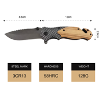 Couteau de poche pliant de 2,5 pouces en bois d'olivier pour le camping, la survie, la chasse, EDC, vente en gros depuis la Chine