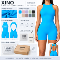 Combinaison une pièce grande taille pour femme, effet froncé aux fesses, avec coussinets de poitrine amovibles, pour le yoga, fabricant OEM ODM d'articles de sport