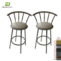Tabouret de bar moderne en métal et velours, chaise de salle à manger, vente chaude