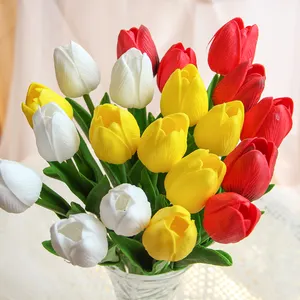 Alla rinfusa tulipani artificiali PU vero e proprio tocco tulipani Multicolor tulipano fiori per la festa della mamma di Pasqua centrotavola di nozze decorazione