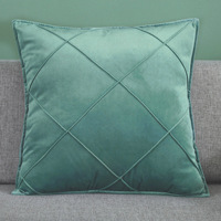 Housse de coussin en velours nordique à motif losanges, taie d'oreiller unie texturée, oreiller décoratif de luxe pour la maison, l'hôtel, le canapé, le salon