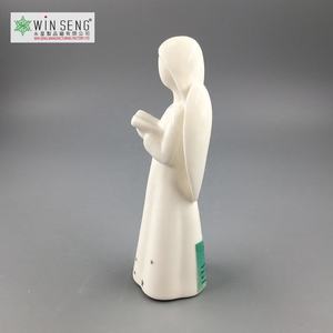 Ceramic White Glazed Christmas Ornament Porcelain Desktop Home Decor with LED Light Middle Angel <b>Book</b> <b>Pottery</b> Enamel Ornament - Product Image 2