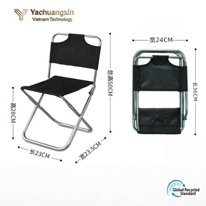 Chaise pliante d'extérieur en aluminium avec dossier en tissu Oxford, pour le camping et le jardin, design minimaliste, style décontracté - Product Image 5