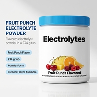 Poudre d'électrolytes aromatisée au punch aux fruits, pot de 234g, OEM ODM, marque privée, saveur personnalisée, complément alimentaire