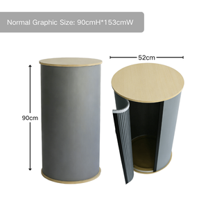 Mostrador de Exhibición de Productos para Tiendas Minoristas con Rotación de 360 Grados °   Área de Impresión y Acabado en Madera Natural - Product Image 3