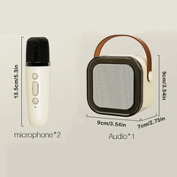 Machine de karaoké 1 Mic K12, enceinte Bluetooth, micros sans fil, lumières LED RGB colorées, éclairage d'ambiance, enceinte pour chanter