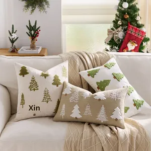 Housse de <span class=keywords><strong>coussin</strong></span> décorative de Noël en velours brodé tête de cerf, <span class=keywords><strong>coussin</strong></span> d'appoint luxueux touffeté <span class=keywords><strong>pour</strong></span> canapé, salon, maison - Product Image 3