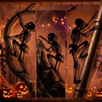 Décoration d'Halloween : Silhouette de fantôme grimpeur en métal, piquets de jardin, accessoires suspendus effrayants pour décoration extérieure de jardin, d'arbre ou de mur