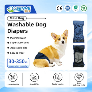 Rose Réutilisable Wrap Couches pour Chiens Mâles, Couches Lavables Pour Chien Chiot Chien Bande de Ventre Wrap MDD-703 - Product Image 1