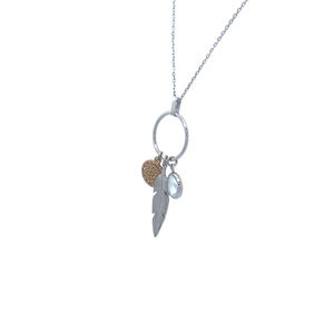 2025 collier pendentif fin multi-breloques pour femmes avec plume et fleur - Product Image 2