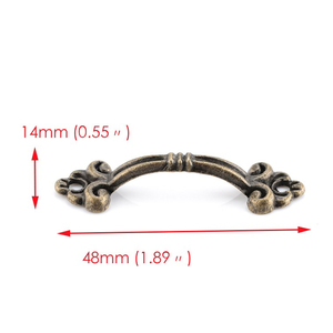 Poignée de style <span class=keywords><strong>antique</strong></span> pour armoire, poignée décorative pour boîte en bois, petite poignée en alliage, mini-poignée pour tiroir en dentelle - Product Image 4