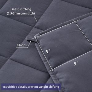 Couverture lestée 5 couches en coton 100% biologique avec billes de verre non toxiques, tricotée, rafraîchissante, pour soulager l'anxiété en hiver, usage domestique - Product Image 3