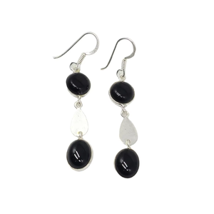 Pendientes de Plata de Ley 925 para Mujer con Piedra de Ónix Negra, Joyería Elegante y con Estilo para Bodas, Regalos y Uso Diario - Product Image 2