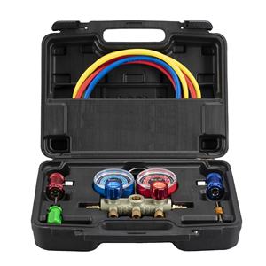 Комплект высокоточного холодильного инструмента HONGSEN, коллектор двойного калибра с быстроразъемным соединителем и шлангами, необходимый клапан для хладагента - Product Image 5