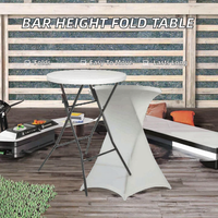 Table de bar pliante ronde portable SAMKAI SK-ZDZ-B002 en HDPE moderne pour l'extérieur, idéale pour la plage et le parc