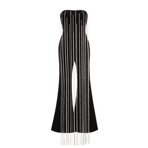 <span class=keywords><strong>Mono</strong></span> Sexy sin Tirantes con Diseño <span class=keywords><strong>de</strong></span> Borlas y Cadena Larga para Mujer, <span class=keywords><strong>Mono</strong></span> Negro sin Mangas con Espalda Descubierta y <span class=keywords><strong>Flecos</strong></span> Ajustados <span class=keywords><strong>de</strong></span> Pierna Ancha para Fiesta <span class=keywords><strong>de</strong></span> Noche - Product Image 4