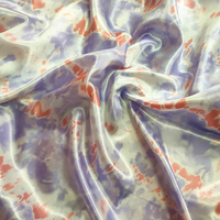 Tissu satiné imprimé numérique à motif floral dégradé RTS 75 g/m² - Faible quantité minimale de commande pour robe et foulard