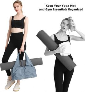 BSCI Factory Yoga Mat <b>Duffle</b> <b>Bag</b> Patterned <b>Canvas</b> with Pocket and Zipper - Product Image 2